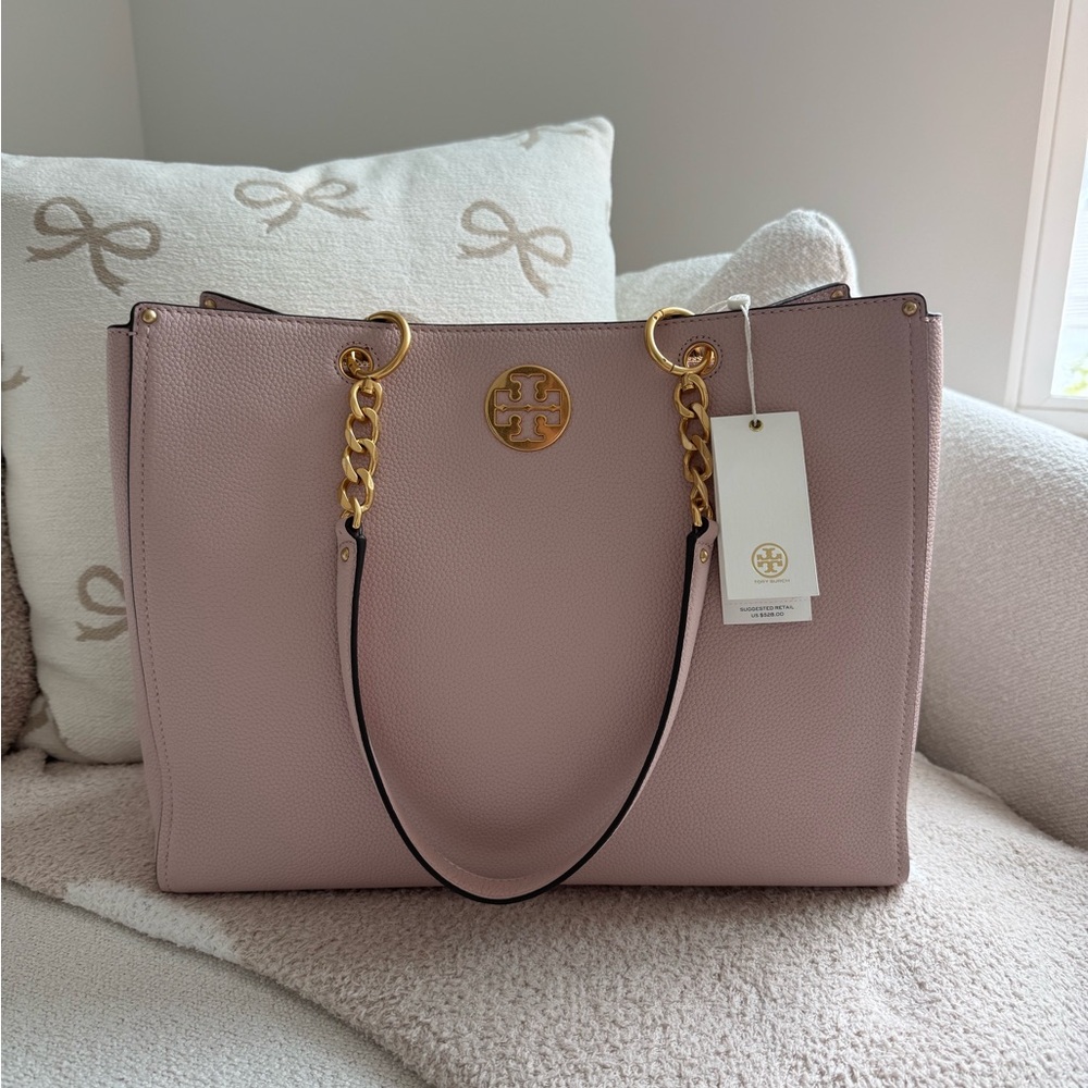 Tory Burch Blush Tote with Gold Chain